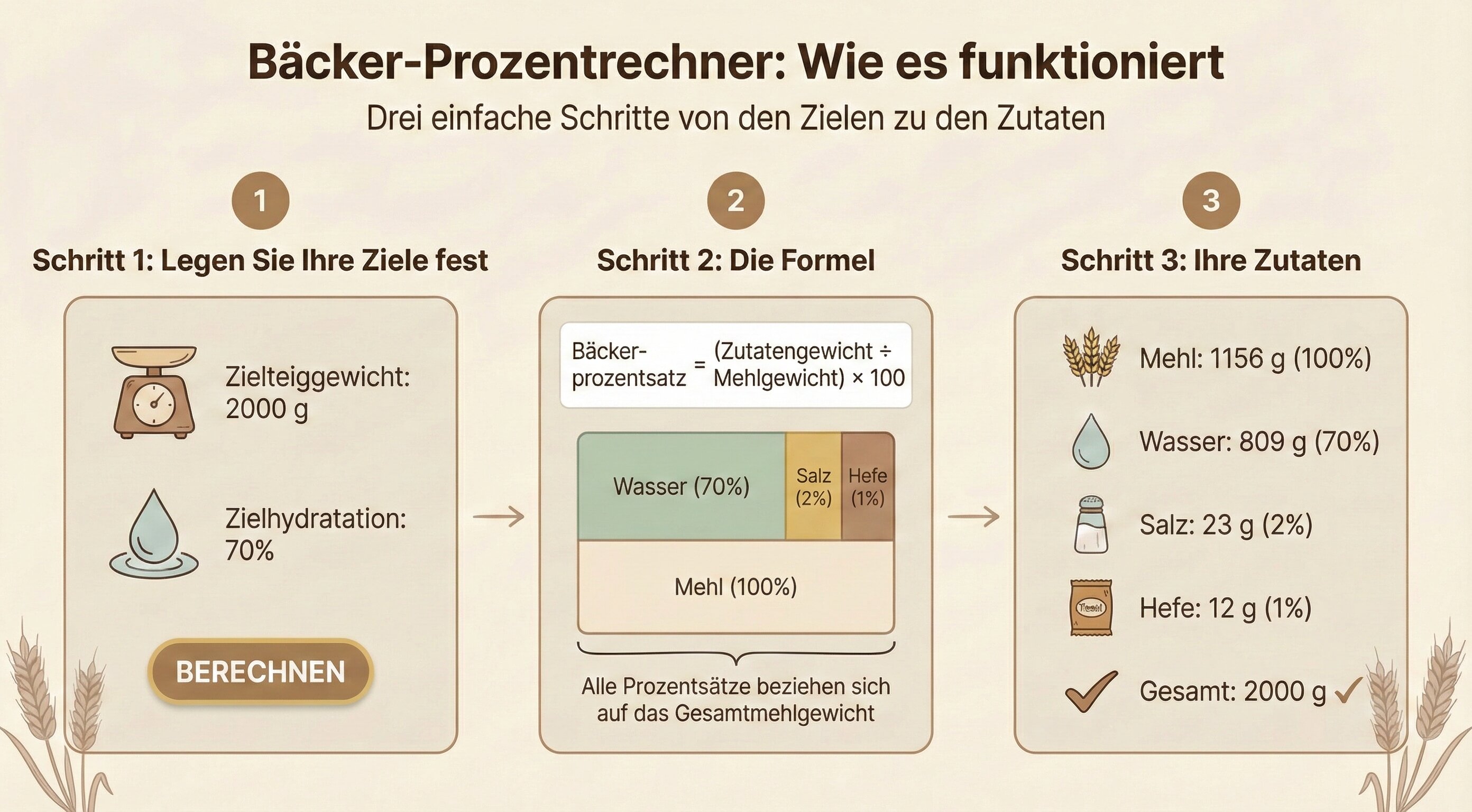 Bäckerprozente berechnen – Schritt-für-Schritt-Anleitung