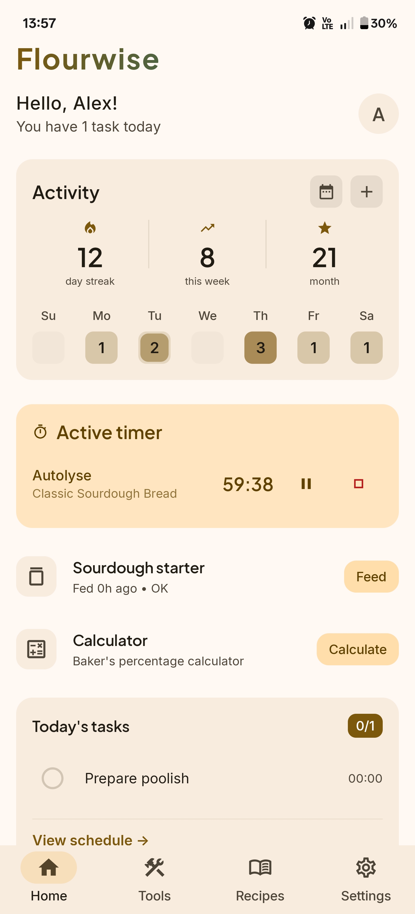 Flourwise App Interface