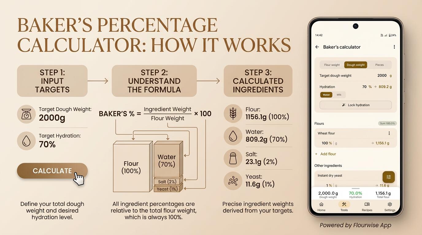 Baker's percentage calculator tutorial