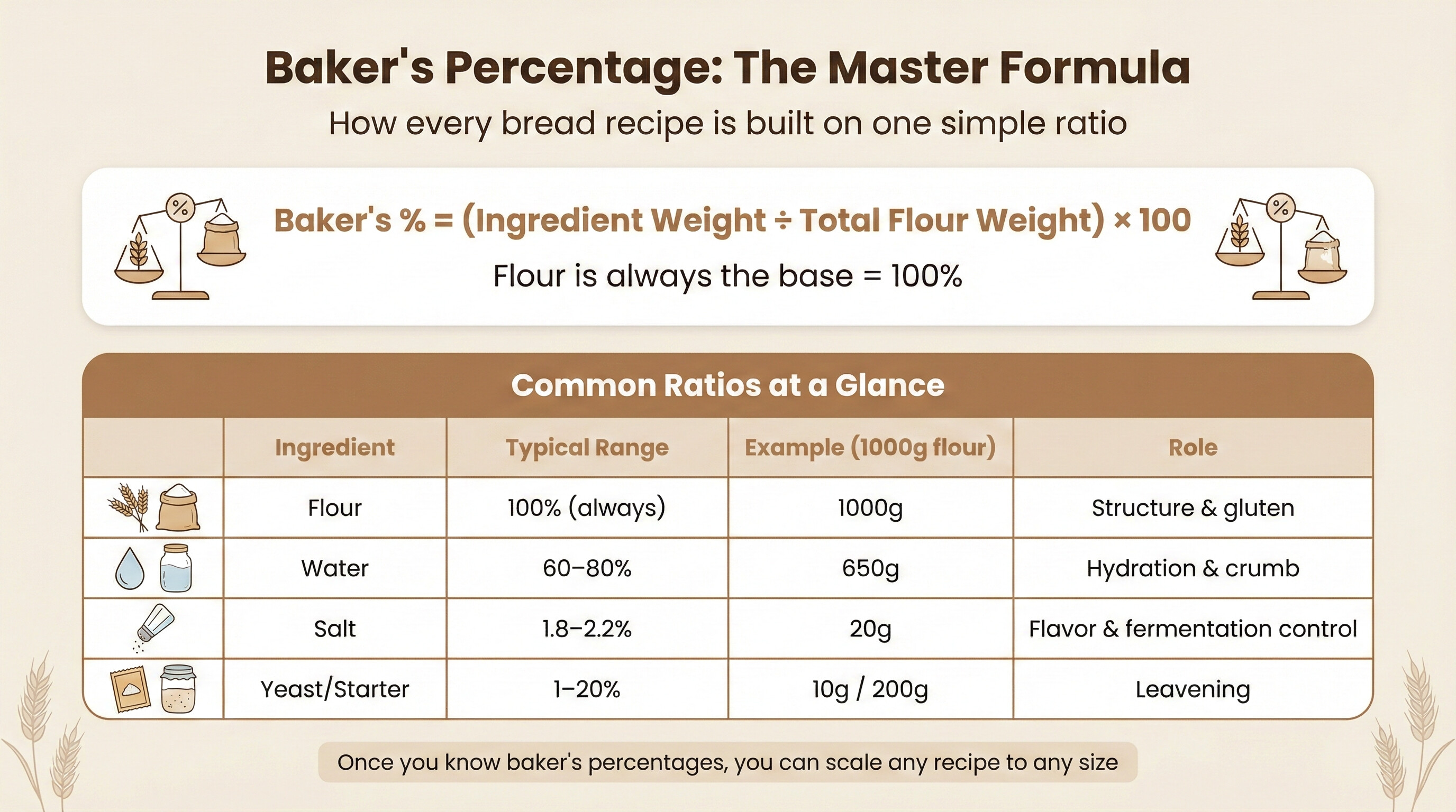 Baker's percentage master formula explanation