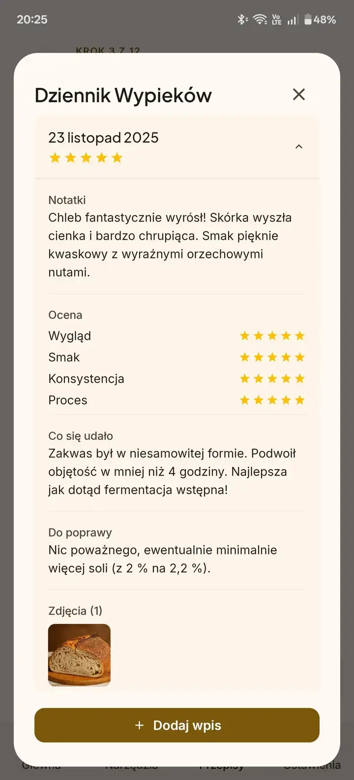 Dziennik wypieków