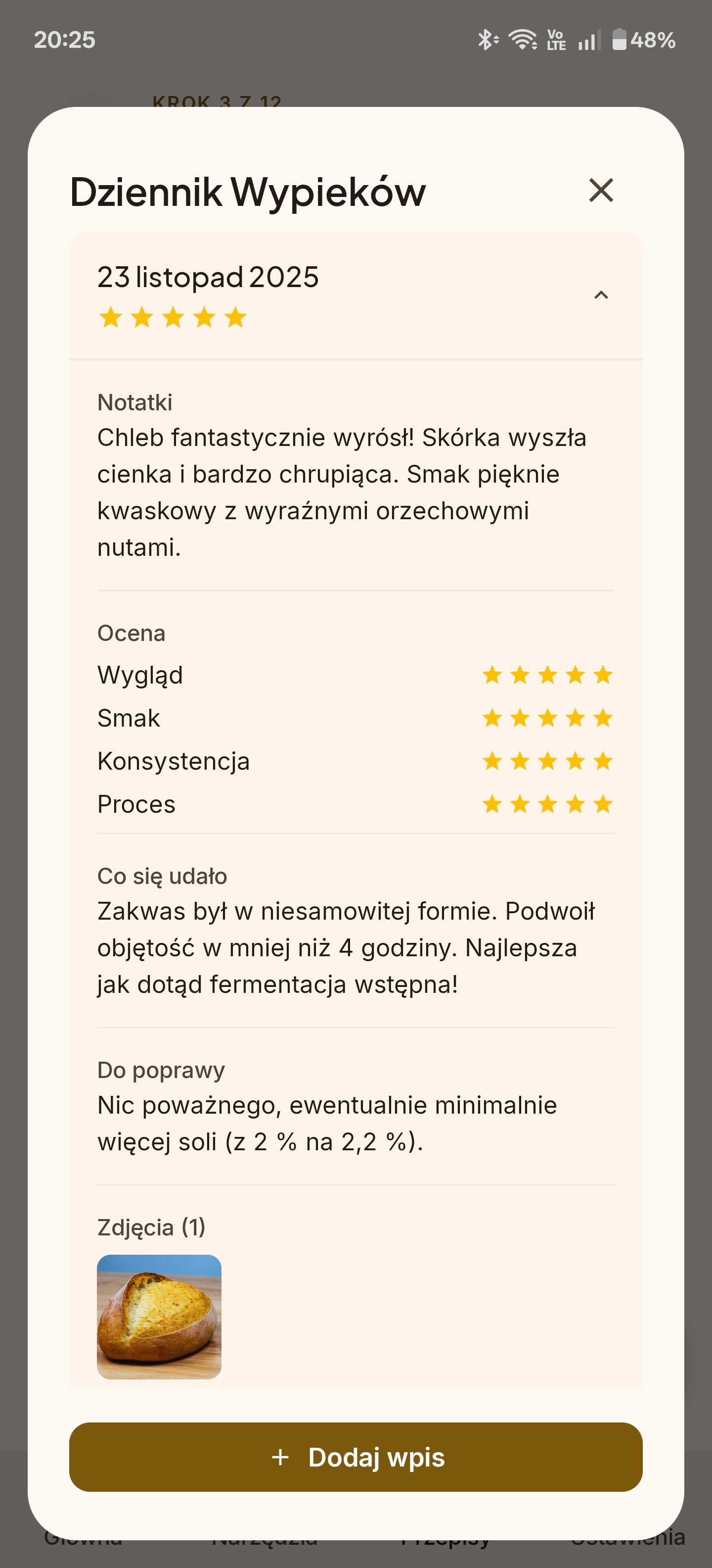Dziennik wypieków