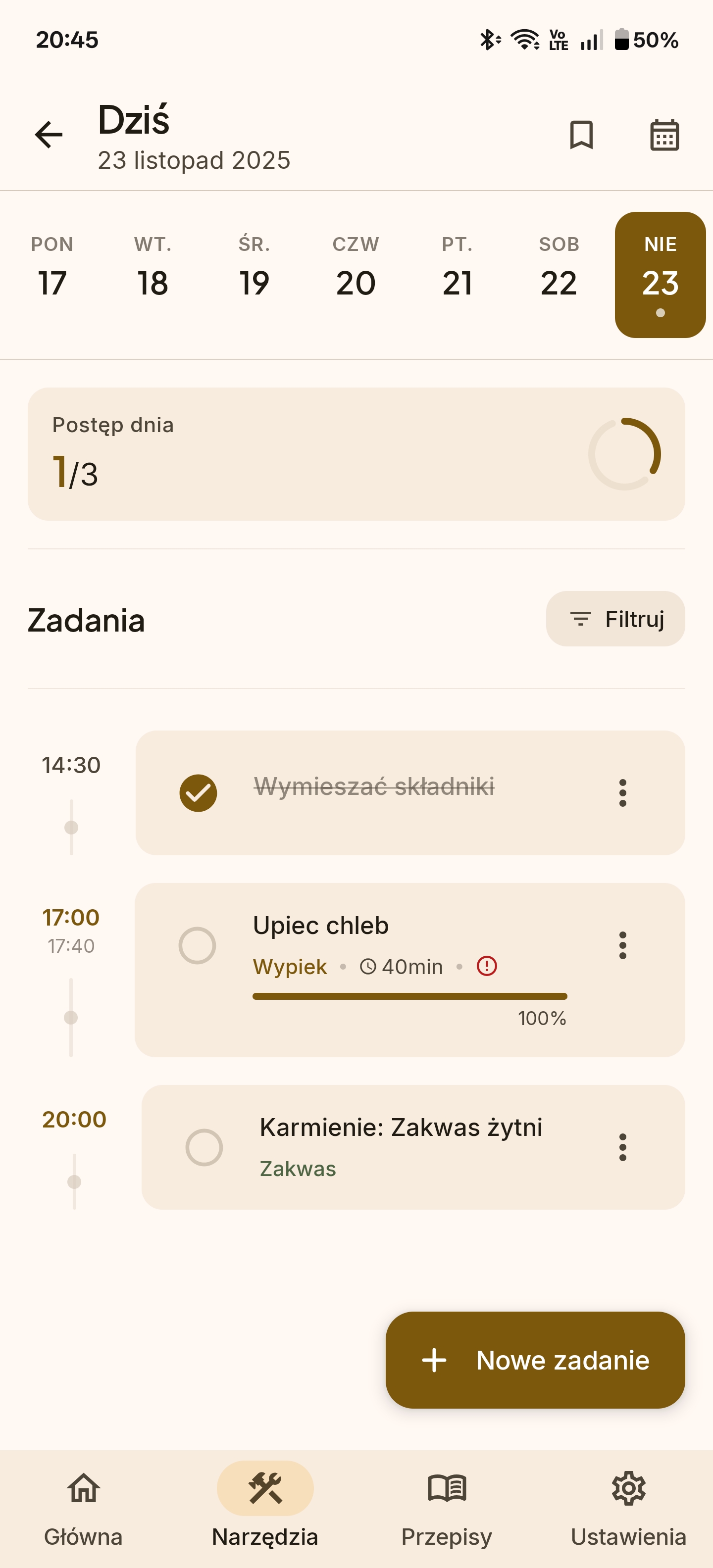 Interfejs harmonogramu