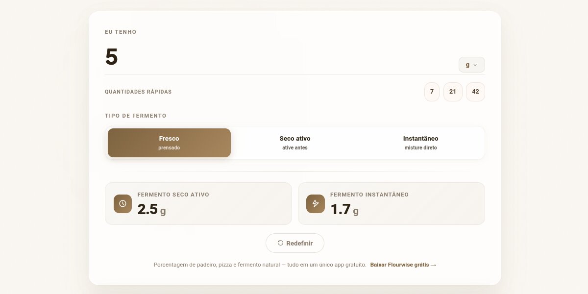 Conversor de fermento fresco seco instantâneo